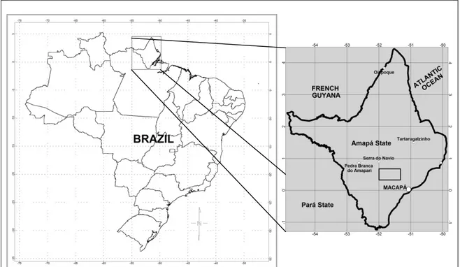 Figure 10: Location map of the Vila Nova Group (black polygon) and towns near the research area