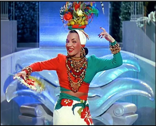 Figura 6. Carmen Miranda cantando When I Love, I Love, em Aconteceu em Havana (Week-End in  Havana, 1941)