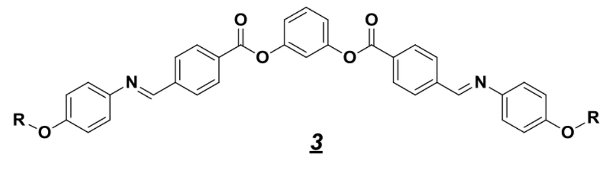Figura 1.5 - Exemplo de uma molécula de cristal líquido com forma não  convencional de banana