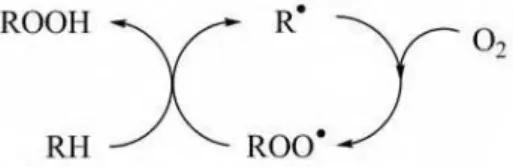 Figura 8: Uma das condições necessárias às reações radicalares em cadeia é a regeneração  cíclica de radicais