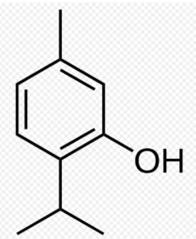 Figura 3- Estrutura química do timol (2-isopropil-5-metilfenol). Fonte: BAKKALI et  al