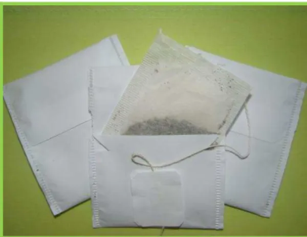 Figura  5:  Sachês  do  chá  de  Cissus  verticillata  (L.),  confeccionados  pela  APLAF  -  São Paulo