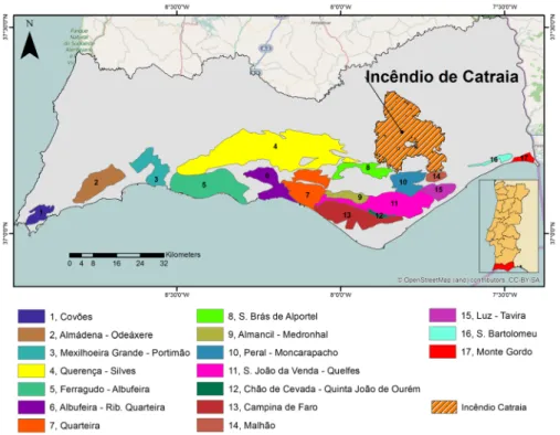 Fig. 12 - Mapa dos aquíferos da região do Algarve (Adaptado de: Atlas do ambiente, 2008).