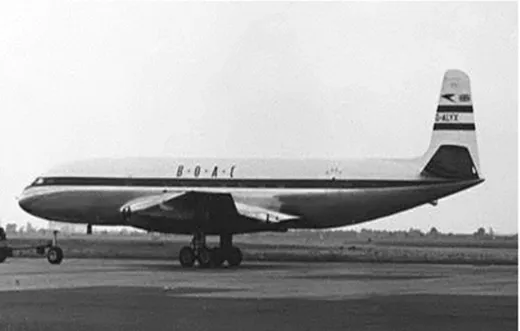 Figura 1.1: Imagem do avião Comet (“B.O.A.C. Comet Lost: Services Suspended”, 1954).
