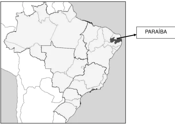 Figura 1: Localização da Paraíba-Brasil. 