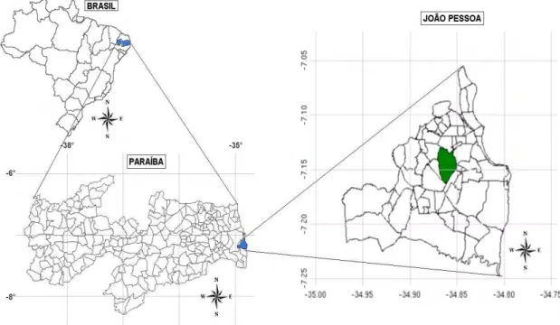 FIGURA 1: Mapa de localização da cidade de João Pessoa, Paraíba. João Pessoa, PB, 2009.