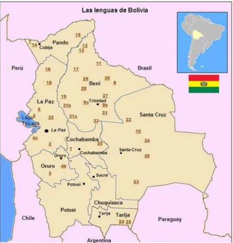 Figura 6 - A diversidade linguística da Bolívia 22 . 