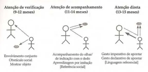 Figura 2: três tipos principais de interação de atenção conjunta 