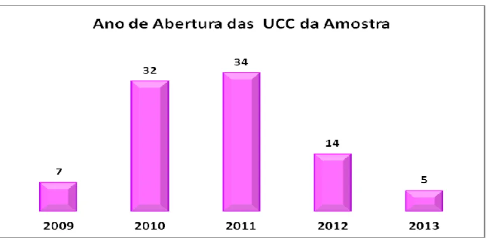 Figura 5.2 - Ano de abertura das UCC da amostra 
