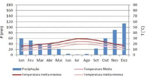 Figura 2 – Temperatura e precipitação