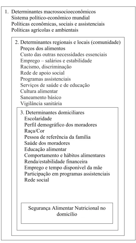 FIGURA 1: Modelo conceitual dos determinantes associados à   segurança alimentar e nutricional (KEPPLE; SEGALL-CORRÊA, 2011)