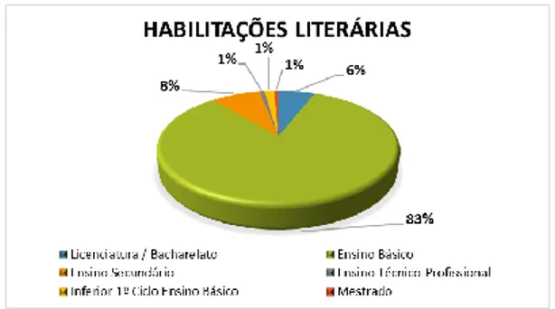 Gráfico 5 - Distribuição por habilitações literárias 