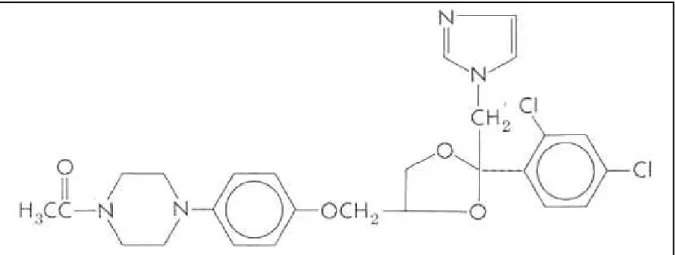 FIGURA 3. Estrutura química do cetoconazol. Fonte: BENNETT (2005). 