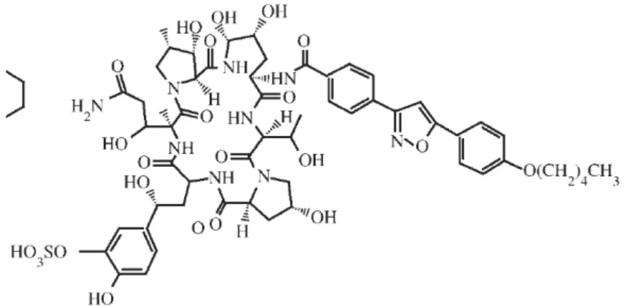 Figura 8 – Estrutura química da micafungina. 