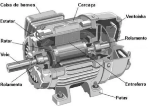Figura 2.3- Estator de um motor de indução. 