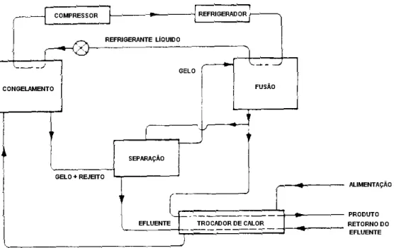 Figura 2.7: Congelamento Indireto - SPIEGLER; LAIRD (1980). 