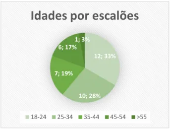 Gráfico IV-2 - Distribuição etária dos operadores da Copa. 