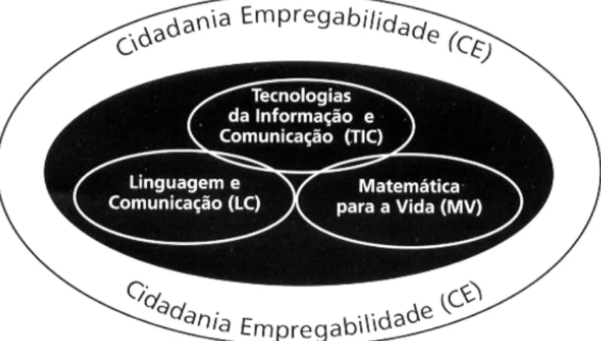 Figura 2.01. Diagrama curricular nos CRVCC (in ANEFA, 2002: 13). 