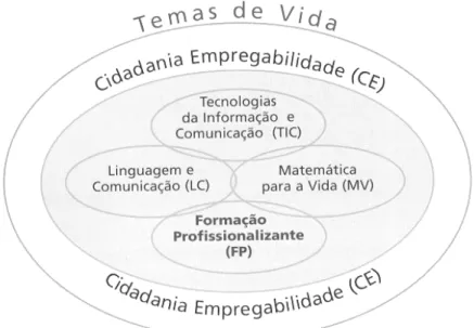 Figura 2.02. Diagrama curricular nos cursos EFA (in ANEFA, 2001: 15). 