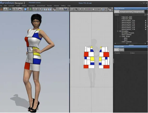 Fig. 8 – Interface software Marvelous Designer  Digital Craft 