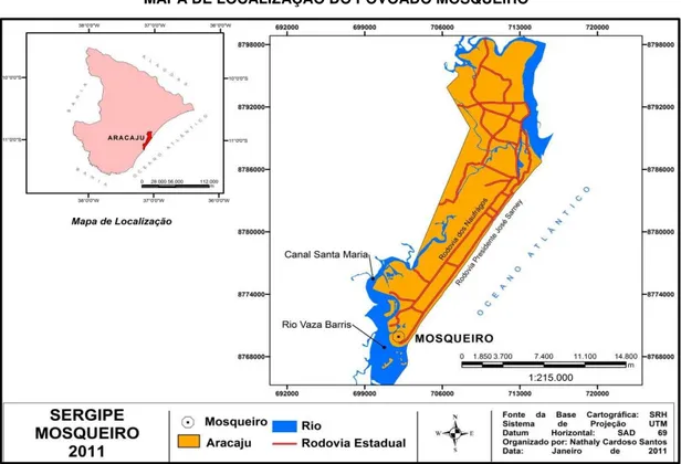 Figura 1- Imagem de satélite de parte da zona de expansão de Aracaju/SE.