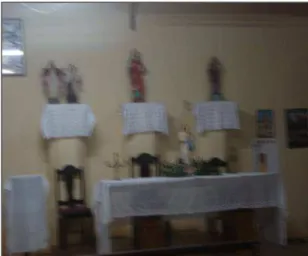 Fig. 7: Celebração do Mês Mariano, capela de Santa Luzia na Comunidade  Autoria: Jussara Santana - Maio de 2011 