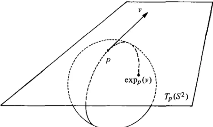 Figura 1.1: Aplica¸c˜ao exponencial em S 2