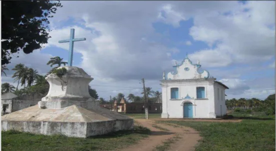 Figura 1  –  Igreja Nossa Senhora dos Prazeres. Construída por índios e jesuítas  no  século  XVIII,  é  a  construção  mais  antiga  da  cidade  de  Rio  Tinto  e  está  localizada  na  Vila  Monte-Mór  e  nucleou  o  povoamento  destas  terras