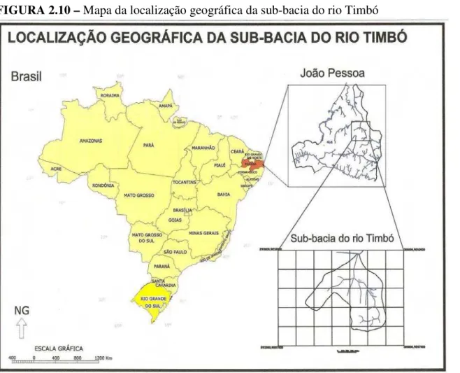 FIGURA 2.10 – Mapa da localização geográfica da sub-bacia do rio Timbó 