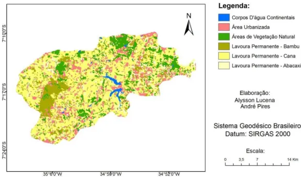 Gráfico 7: Categorias do uso do solo em porcentagem para a bacia hidrográfica do rio  Gramame, do ano de 1989