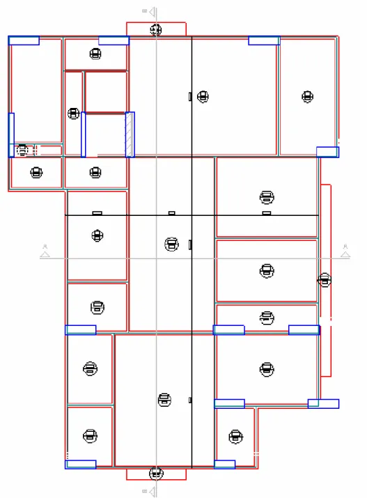 Figura 12 -  Planta de forma do pavimento tipo do edifício B                           Fonte: Dados da pesquisa 