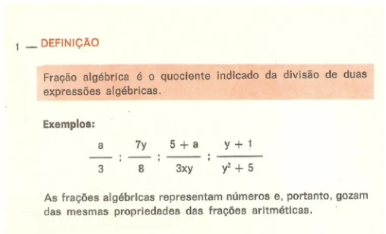 Figura 1 – Demonstração de uma fração algébrica na obra de Name (1970, p. 