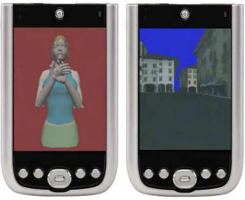 Figura 18. MobiX3D: browser X3D para dispositivos moveis. Utiliza OpenGL ES para  renderização das cenas 3D [NADALUTTI et al., 2006]