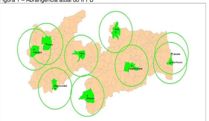 Figura 1  –  Abrangência atual do IFPB 