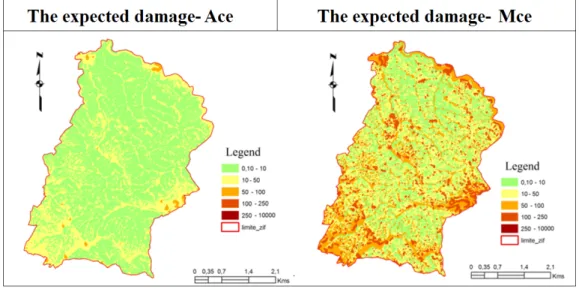 Figure 2 shows the average damage situation and Figure 3 shows damage distribution among states of nature.