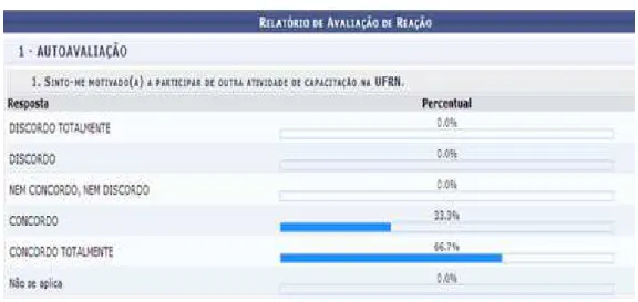 Figura 6  –  Autoavaliação do Relatório de Avaliação de Reação (Item 1)
