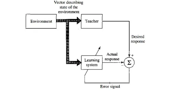 Figure 2.12: Block diagram of a learning process with a teacher. Adapted from [6]