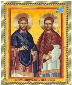 Figura 8: Damião (à direita), médico cristão  Fonte: Wikipédia, a enciclopédia livre 