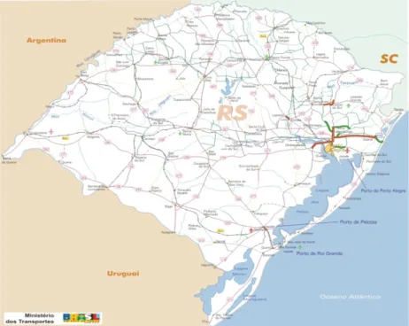 Figura 1: Localização das universidades participantes   dos EIEs no Rio Grande do Sul.