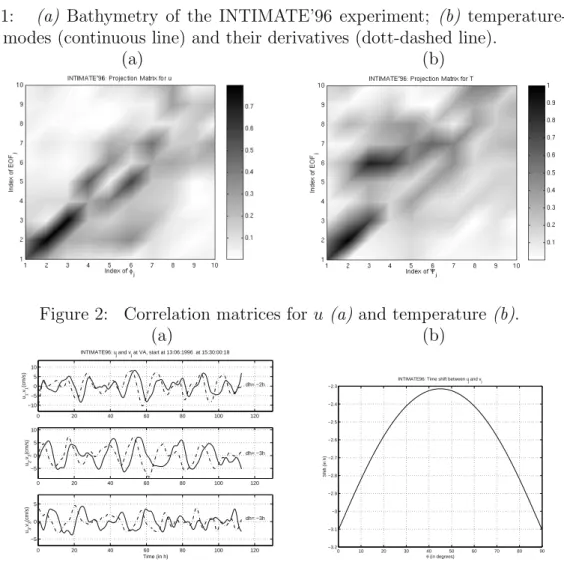 Figure 2: Correlation matrices for u (a) and temperature (b).