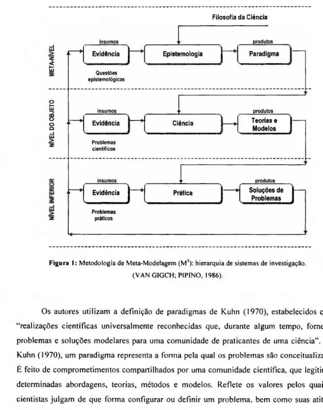 Figura 1: Metodologia de Meta-Modelagem (M3): hierarquia de sistemas de investigação. 