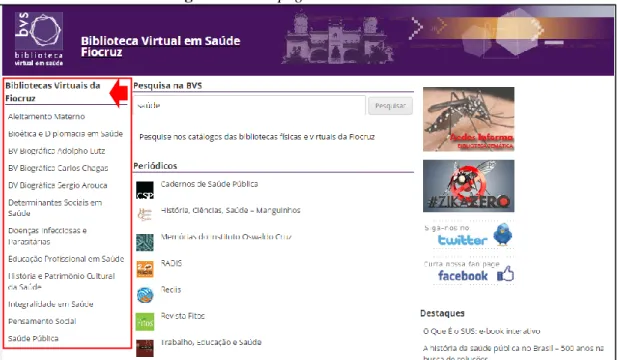 Figura 1: Homepage da BVS FIOCRUZ. 