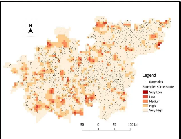 Figure 10-Borehole success rate thematic map.