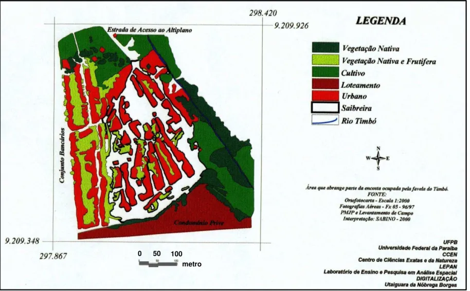 Figura 10: Carta de Uso e Ocupação do Solo de 1989 da Comunidade do Timbó.  Fonte: Sabino, 2001