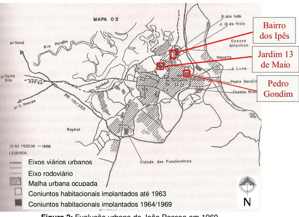 Figura 2: Evolução urbana de João Pessoa em 1969. 