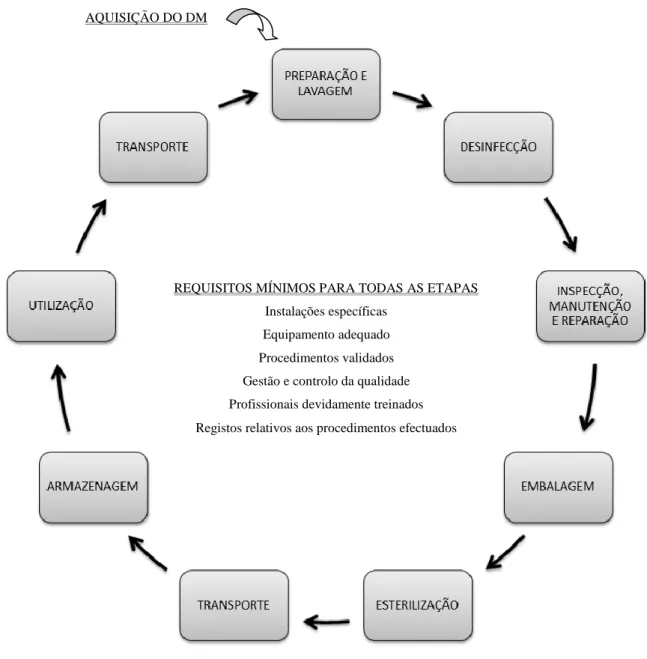 FIGURA 5 - Esquematização do ciclo de vida de um DM de uso múltiplo (Adaptado de  Briggs et al