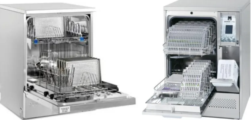 FIGURA  6  -  Imagens  exemplificativas  de  máquinas  de  lavar  empregues  na  etapa  de  lavagem  do  circuito  de  reprocessamento  (Mortonmedical