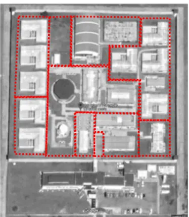 Figura 9 – Esquema de delimitação de grupos de edificações. 