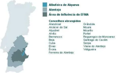 Figura 3.1 - Área de influência do EFMA (EDIA, 2005) 