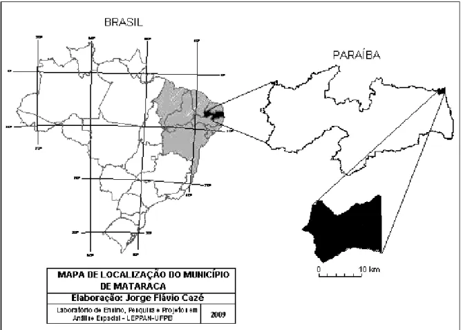 Figura 1 – Localização do município de Mataraca, Paraíba, Brasil.